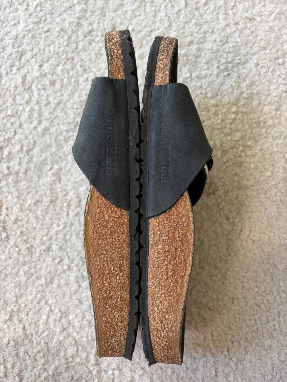 Birkenstock Madrid Big Buckle Nubuck Sandals Black Size 6-6.5 - Picture 5 of 6